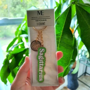 Sagittarius gold green astrology keychain bag home decor accessories backpack wo